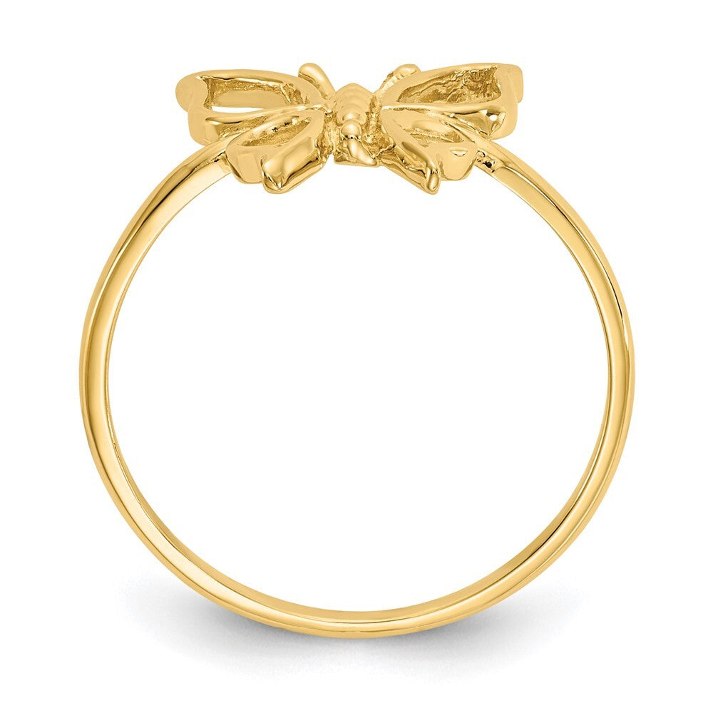 14K Yellow Gold Polished Butterfly Ring