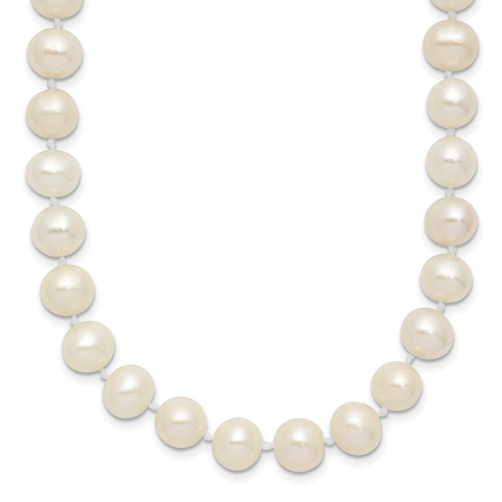 Sterling Silver Rhodium-plated 7-8mm White Cultured Pearl Necklace 24"