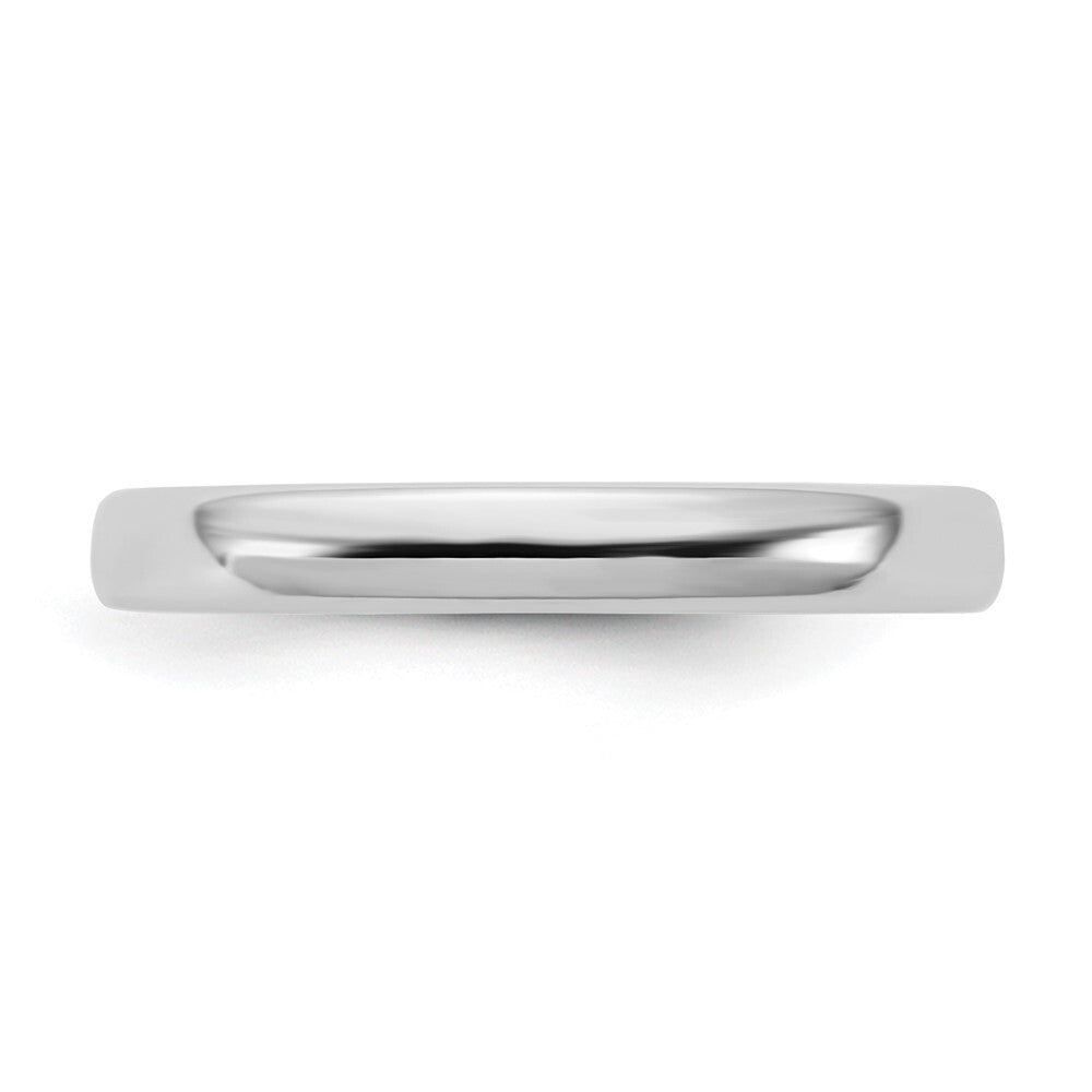 14k White Gold 3mm European Comfort Fit Band Size 8