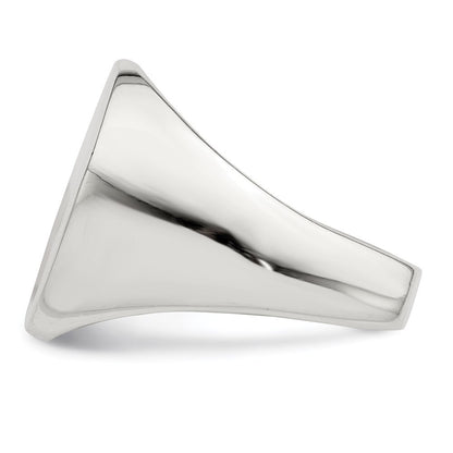 Sterling Silver 18x14mm Open Back Signet Ring Size 10
