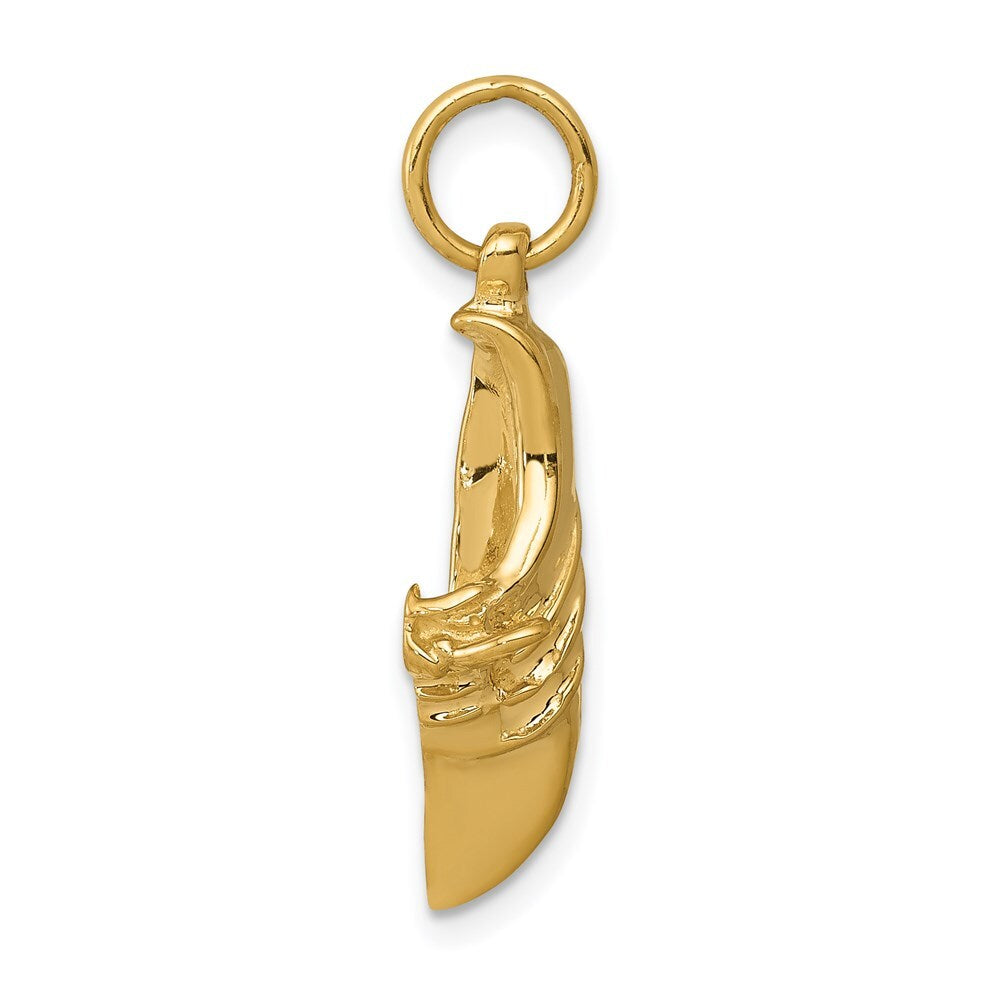 14k Yellow Gold Jogging Shoe Charm Pendant for Women