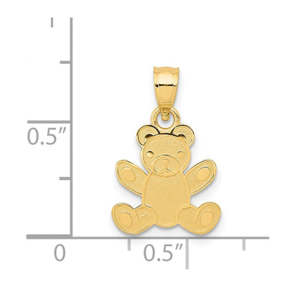 14k Yellow Gold Teddy Bear Pendant for Women