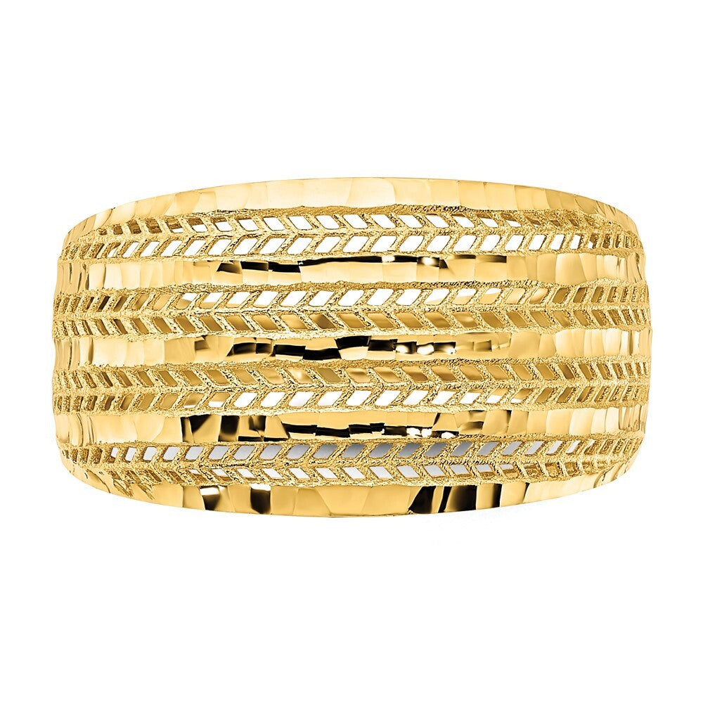 14K Yellow Gold Polished Fancy Ring Size 7