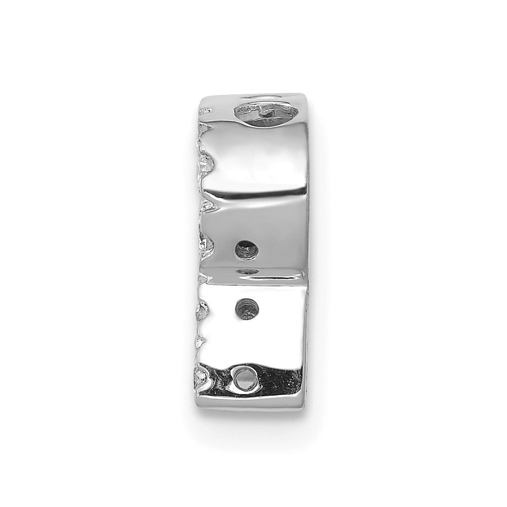 14k White Gold Diamond Letter R Initial Charm Pendant