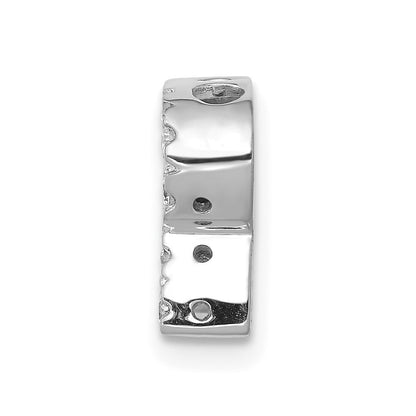 14k White Gold Diamond Letter R Initial Charm Pendant