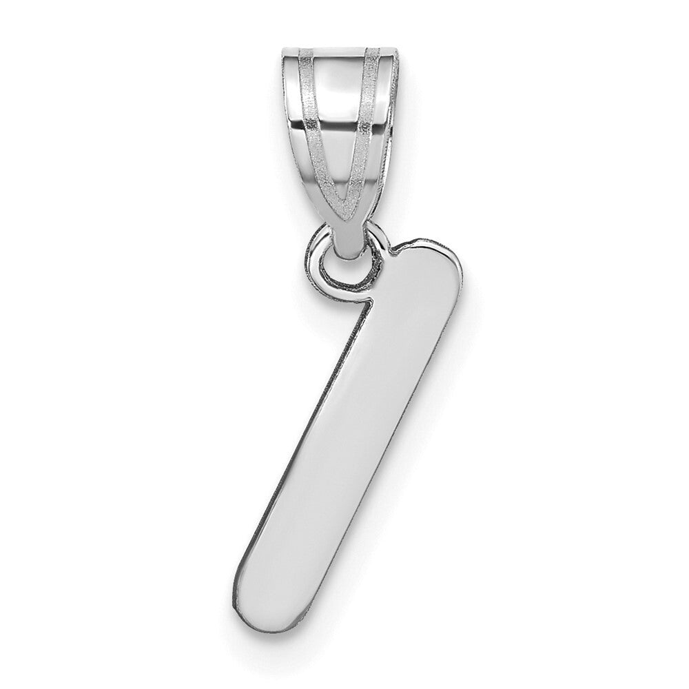 14k White Gold Polished Bubble Letter I Initial Pendant for Women