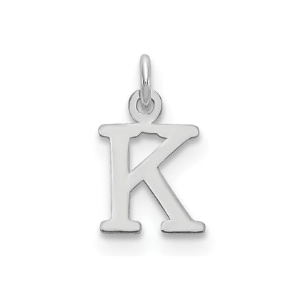 14k White Gold Cutout Letter K Initial Pendant for Women