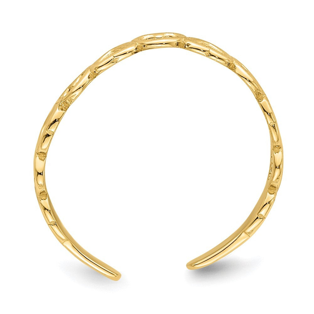 14k Yellow Gold Adjustable Heart Toe Ring