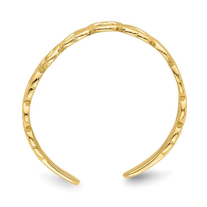 14k Yellow Gold Adjustable Heart Toe Ring