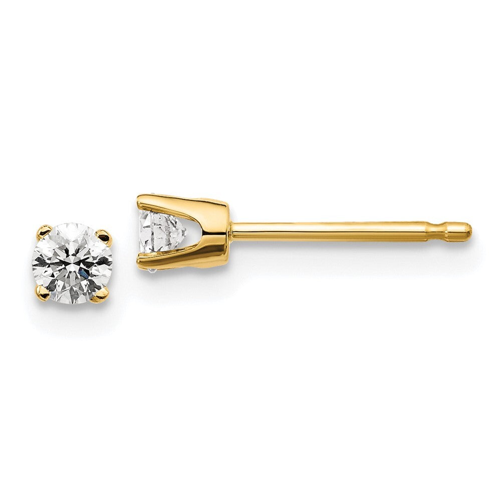 14k Yellow Gold .20ct. I2 K-L Diamond Push-on Stud Earrings Gift for Women