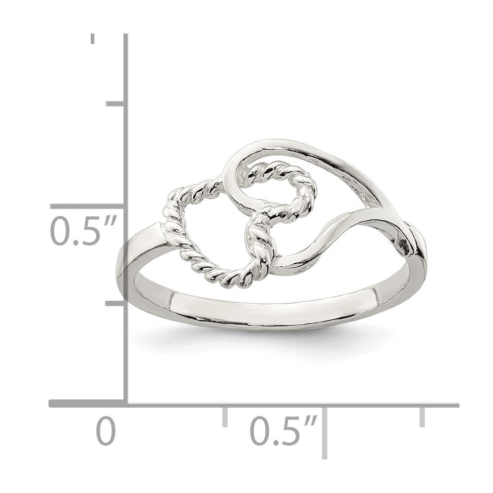 Sterling Silver Heart Ring Size 8