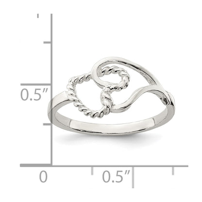 Sterling Silver Heart Ring Size 8