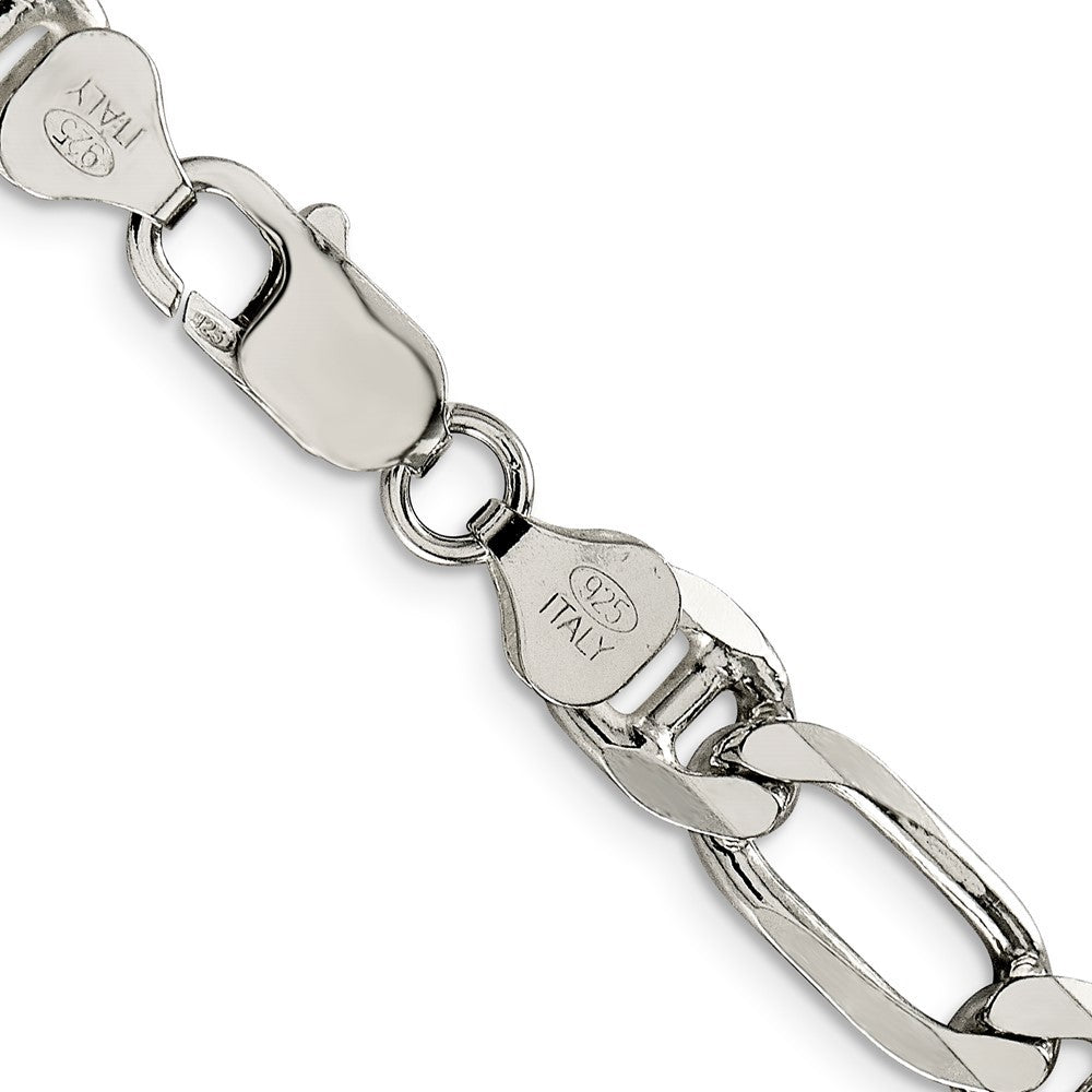 Sterling Silver 8.25mm Figaro Anchor Chain Necklace