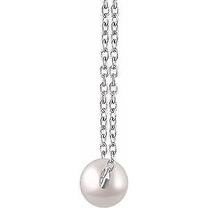 14k White Gold Cultured White Freshwater Pearl 16-18" Necklace for Women