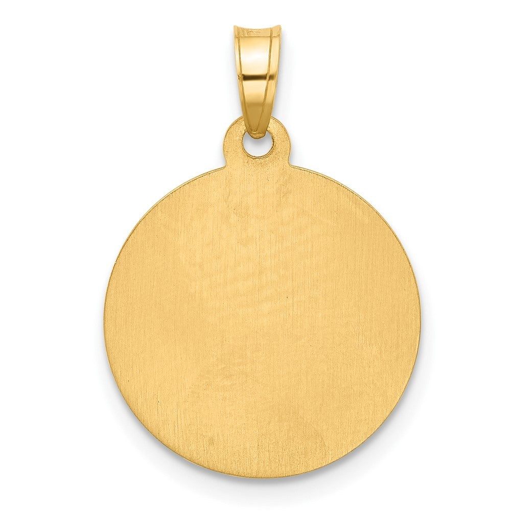 14k Yellow Gold and Rhodium Hollow Lady of Sorrows Pendant