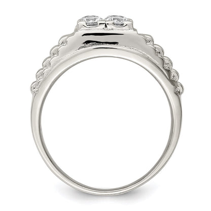 Sterling Silver Rhodium-plated Cubic Zirconia Fashion Ring Size 9