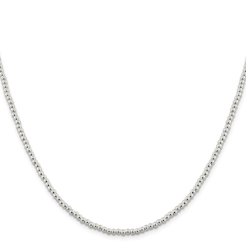 Sterling Silver 3mm Beads on Box Chain Necklace