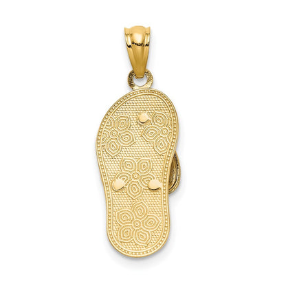 14k Tri-Color Gold Tri Color Plumeria Sandal Pendant for Women