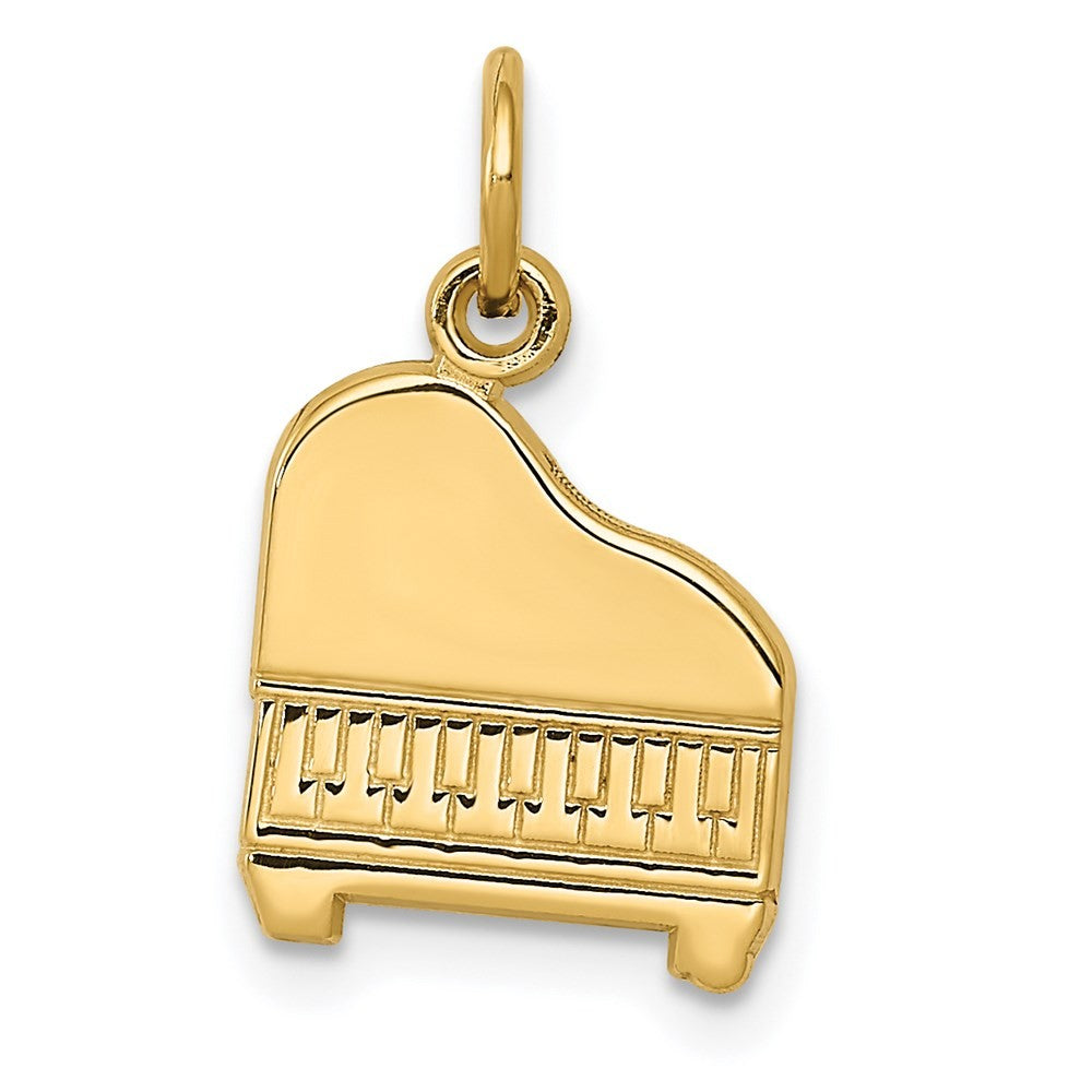 14k Yellow Gold Piano Charm Pendant