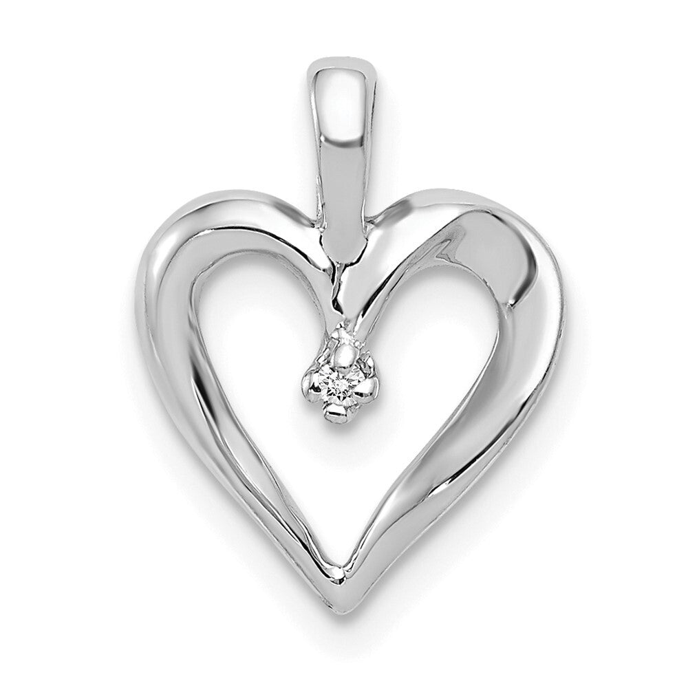 14k White Gold Heart Mtg Pendant for Women