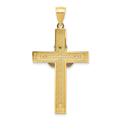 14k Two-tone Gold Claddagh Cross Pendant for Women