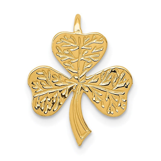 14k Yellow Gold Shamrock Chain Necklace Slide
