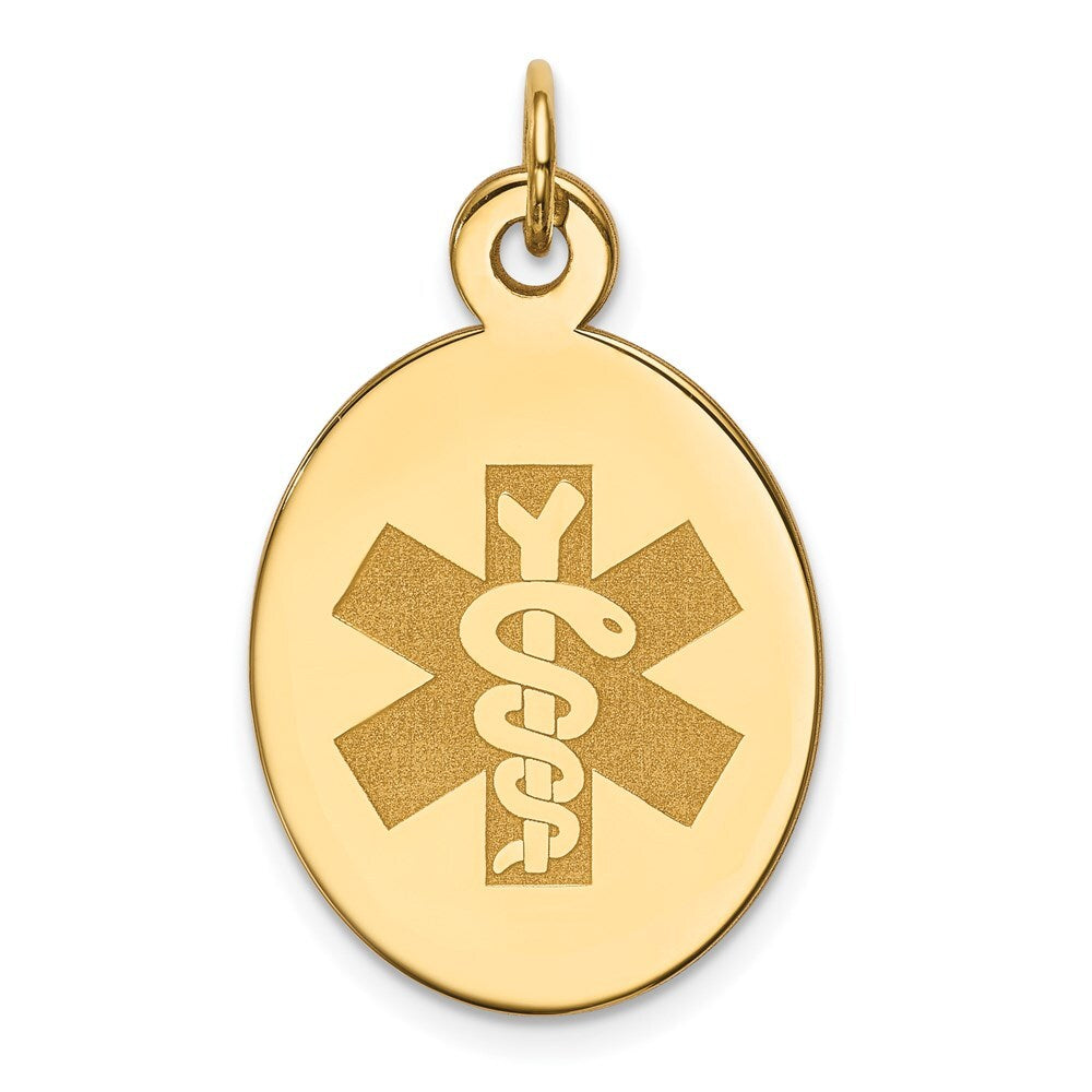 14k Yellow Gold Non-enameled Medical Jewelry Pendant for Women