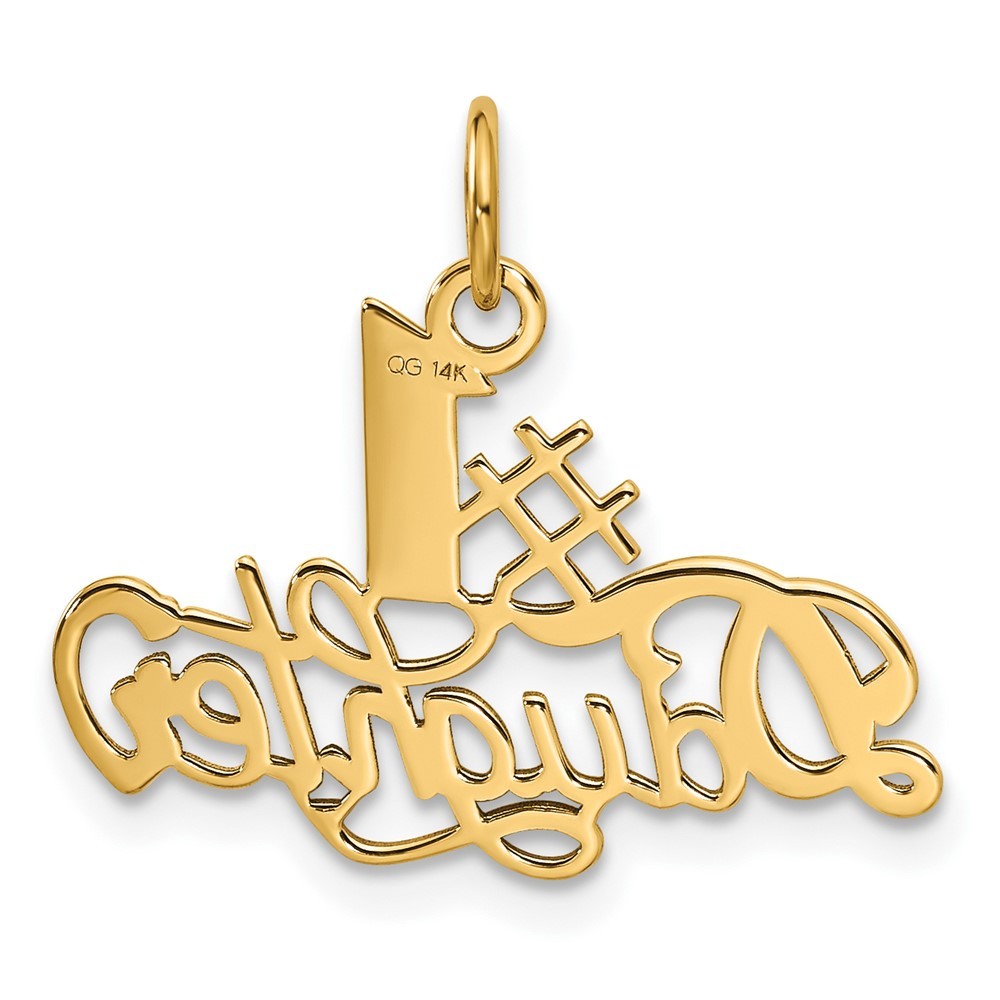 14k Yellow Gold #1 DAUGHTER Charm Pendant