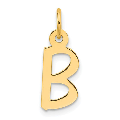14k Yellow Gold  Slanted Block Letter B Initial Charm