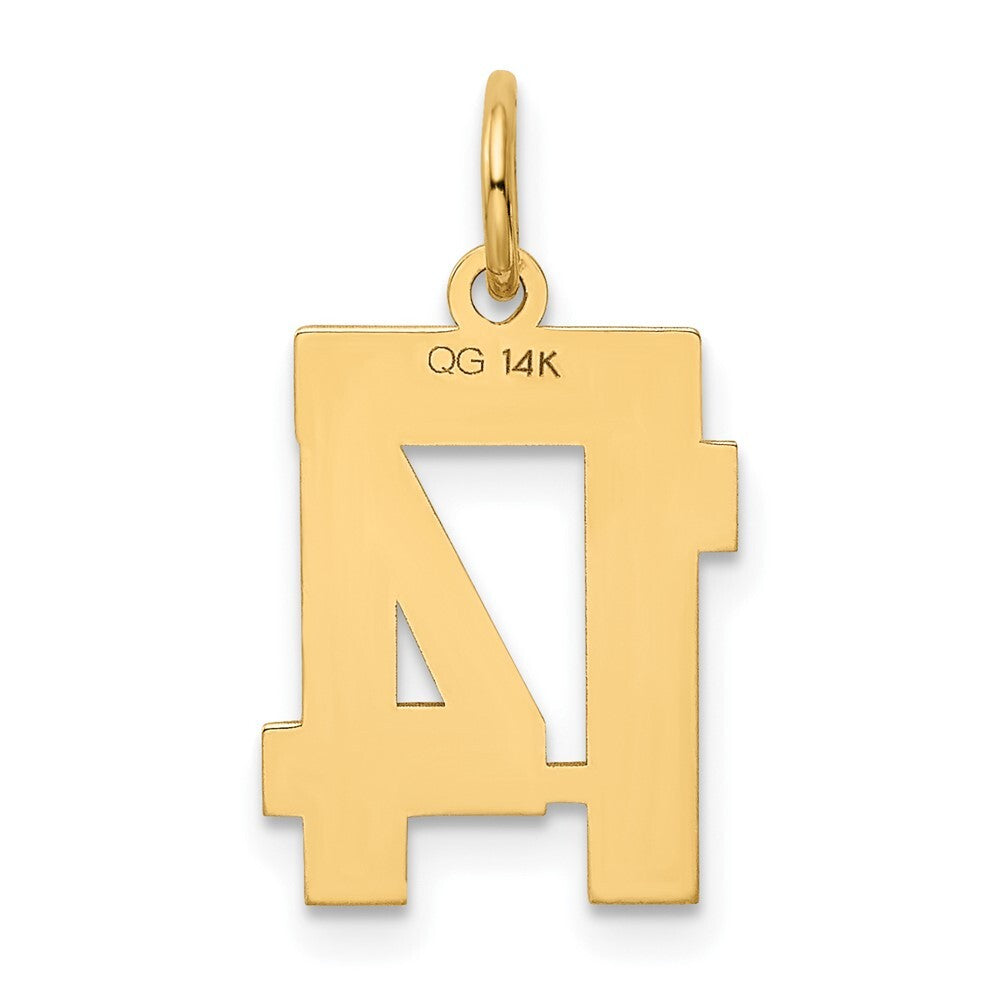 14k Yellow Gold Small Polished Number 14 Charm Pendant for Women