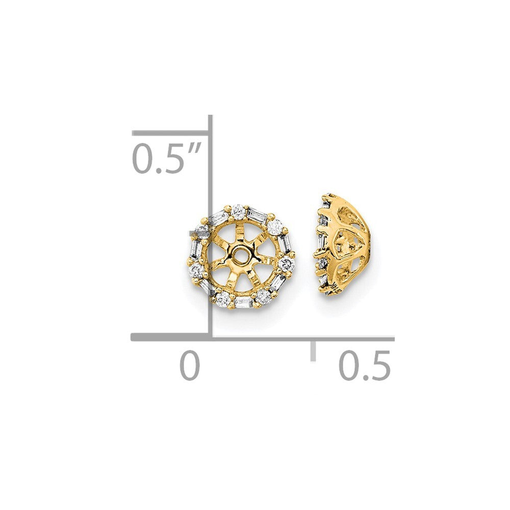 14k Yellow Gold Diamond Earring Jackets Gift for Women