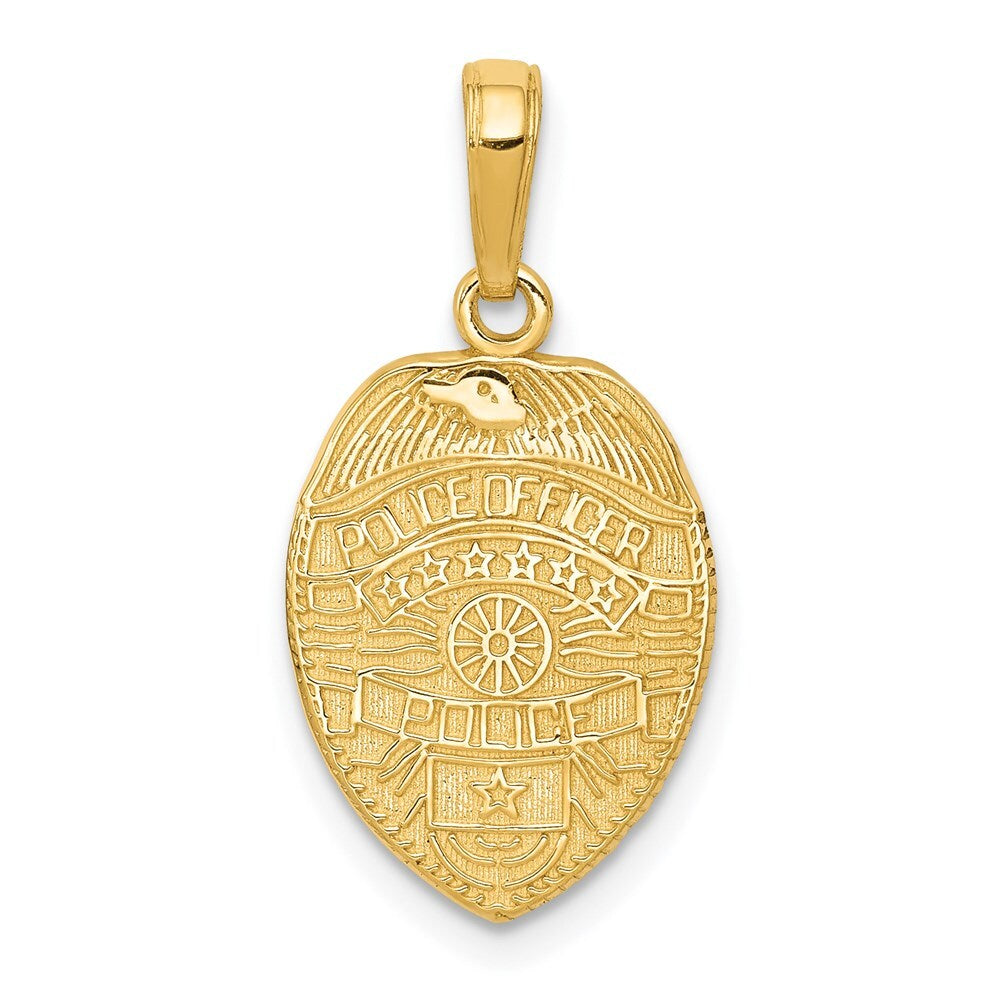 14k Yellow Gold Police Officer Badge Pendant for Women