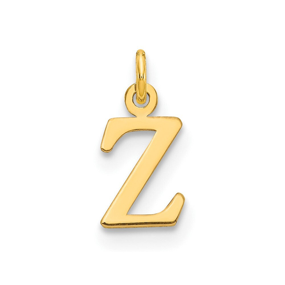 14k Yellow Gold Cutout Letter Z Initial Pendant for Women