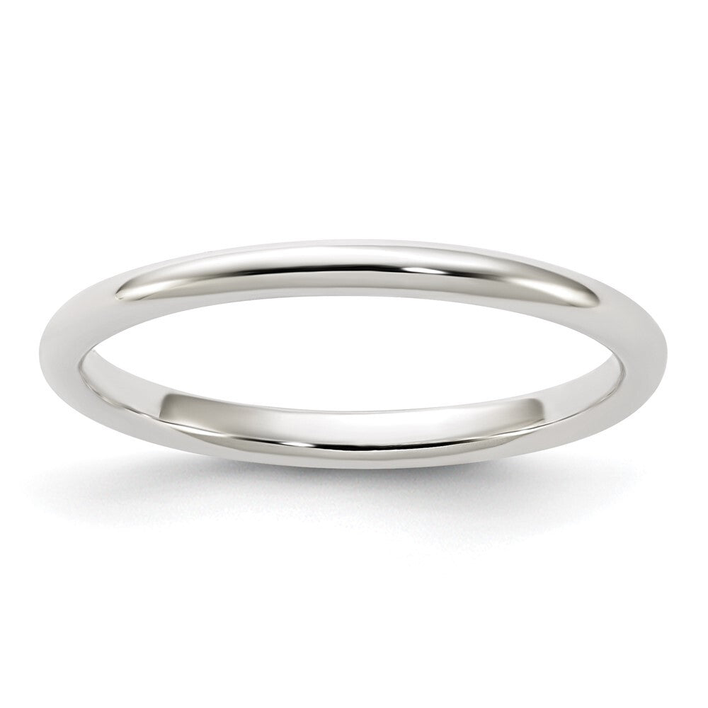 Sterling Silver 2mm Half Round Size 6 Band Ring