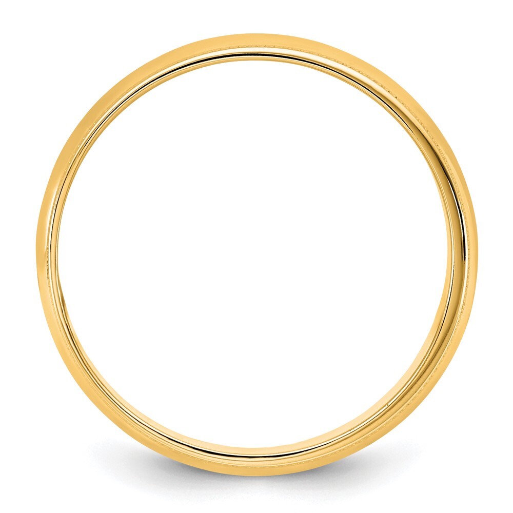 14K Yellow Gold 5.5mm LTW Milgrain Half Round Band Ring Size 10