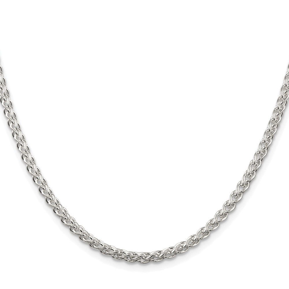Sterling Silver Rhodium-plated 3mm Round Spiga Chain Necklace