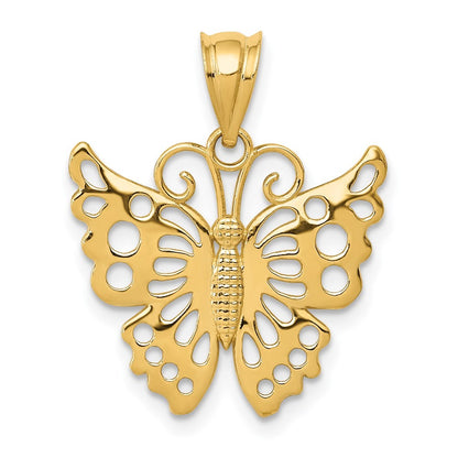 14k Yellow Gold Butterfly Pendant