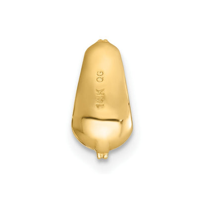 14k Yellow Gold Polished CZ Domed Teardrop Chain Slide Pendant