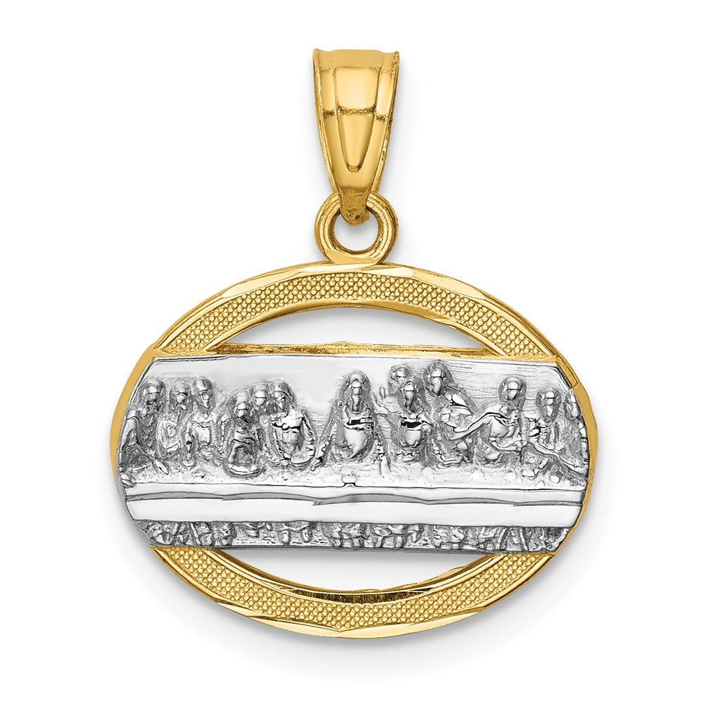 14k Yellow Gold Rhodium The Last Supper Pendant