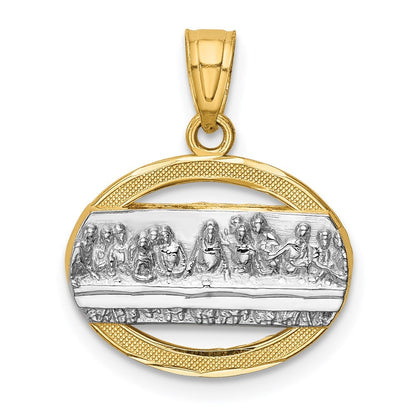 14k Yellow Gold Rhodium The Last Supper Pendant