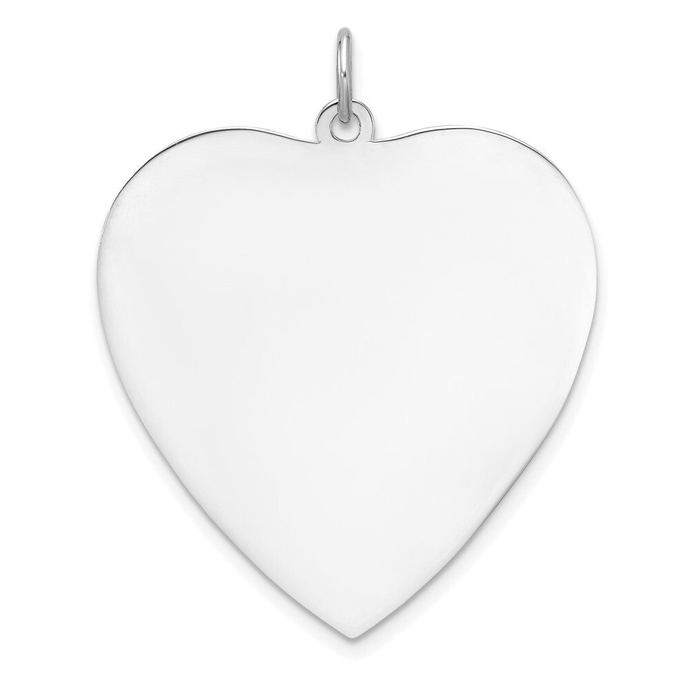 Sterling Silver Engraveable Heart Polished Front/Satin Back Disc Charm