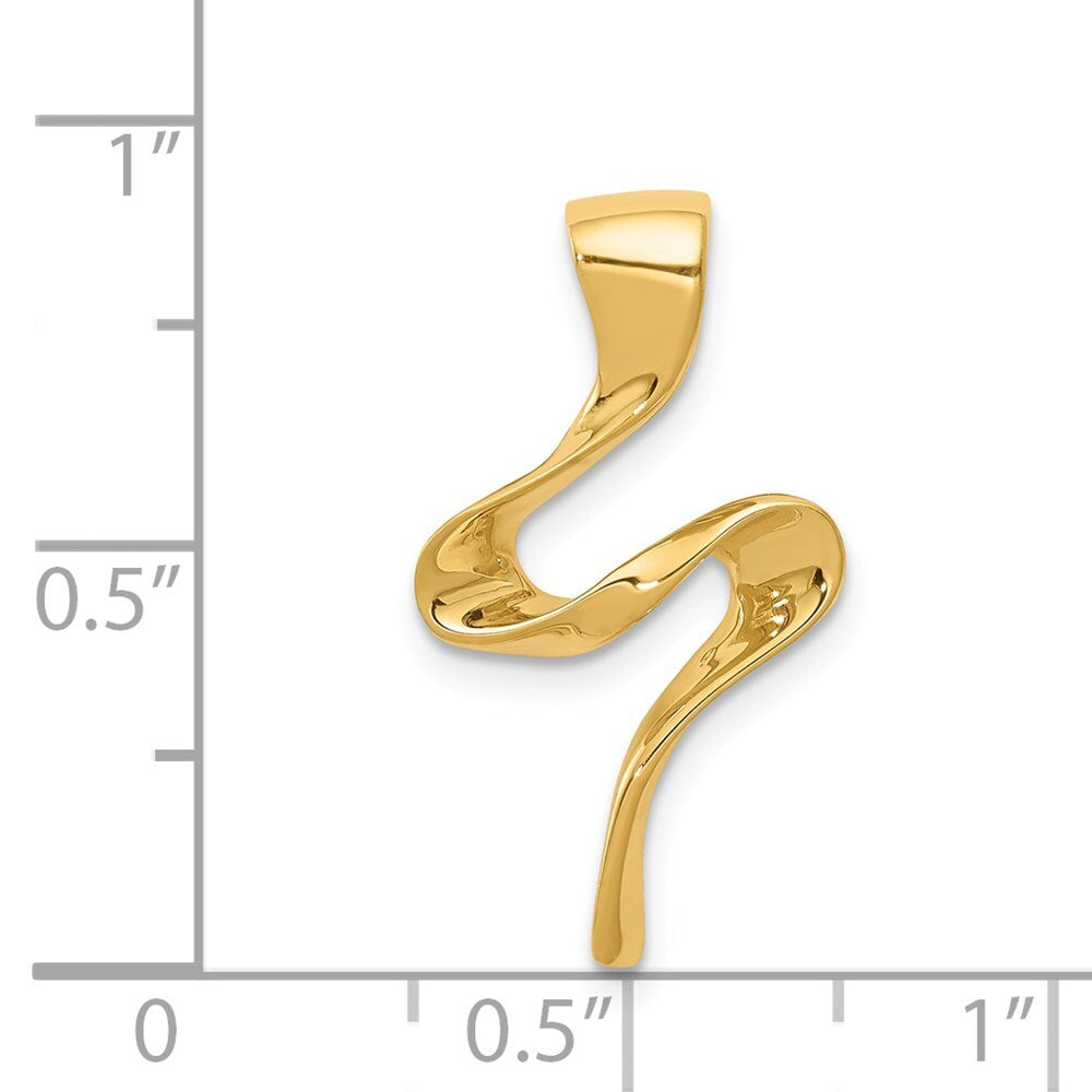 14k Yellow Gold Omega Slide Pendant for Women