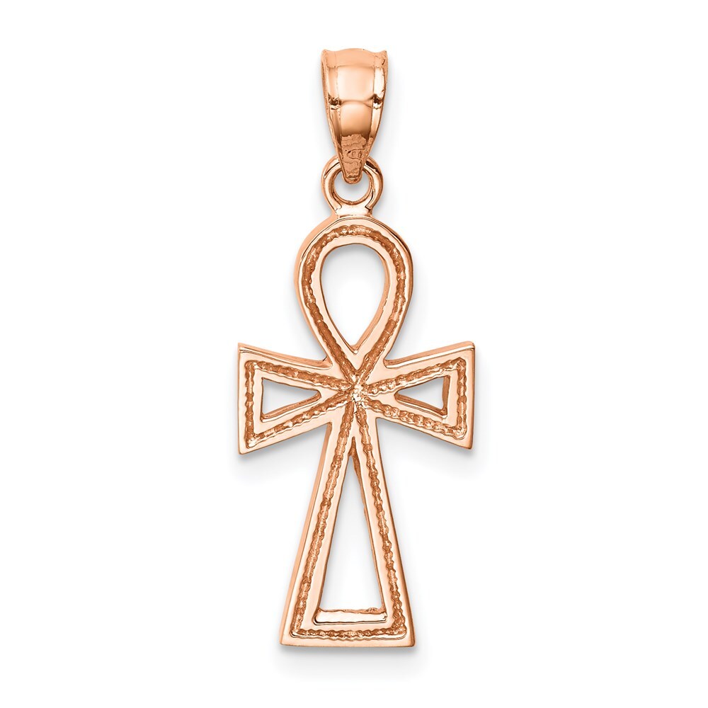 14K Rose Gold Polished Ankh Pendant