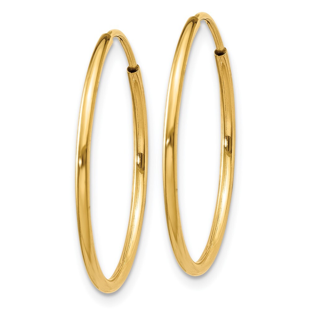 14k Yellow Gold 1.25mm Endless Hoop Earring Gift for Women