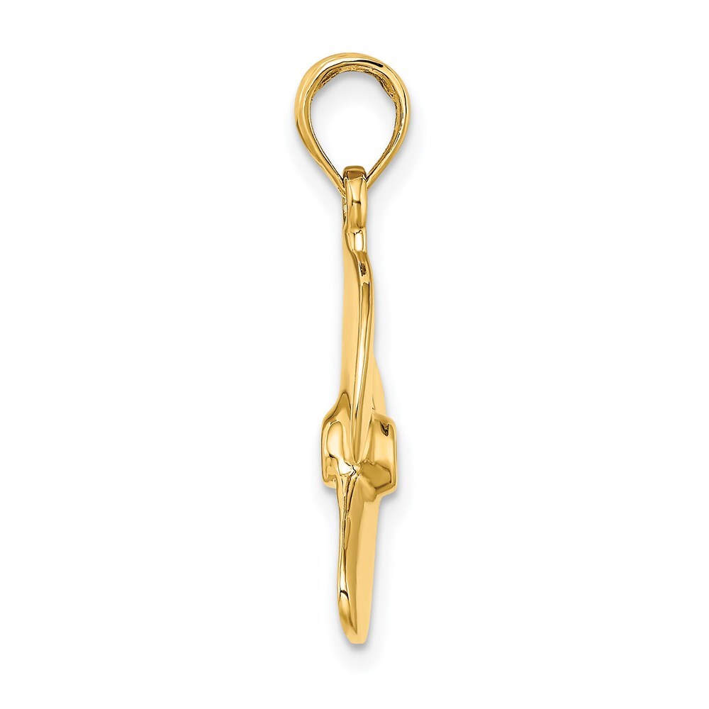14k Yellow Gold 3-D Polished Three Blade Propeller Charm