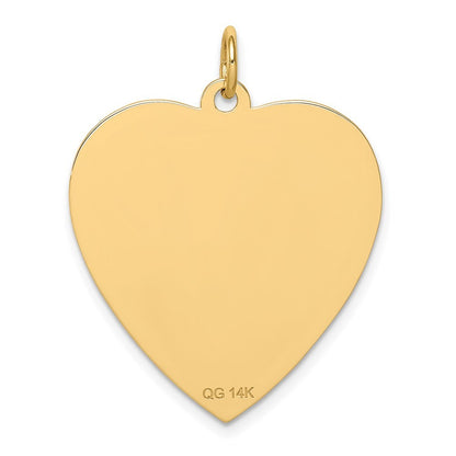 14k Yellow Gold 24mm Heart-Shaped Red Enameled Medical Jewelry Pendant