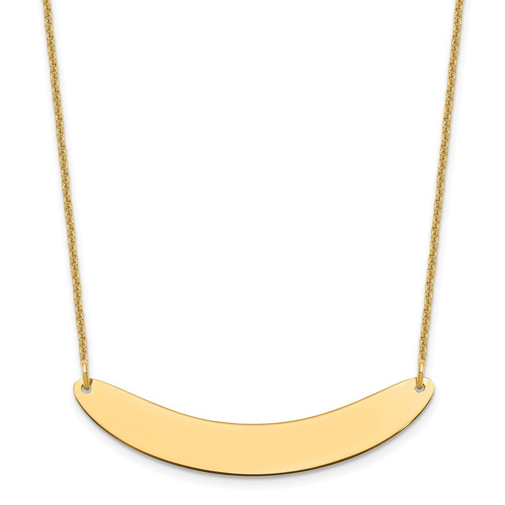 10k Yellow Gold Medium Curved Blank Bar Necklace