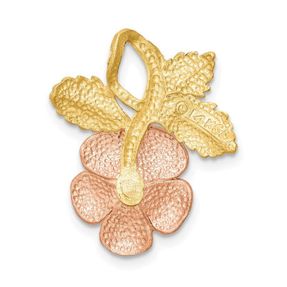 14k Two-tone Gold Rose Chain Slide Pendant for Women