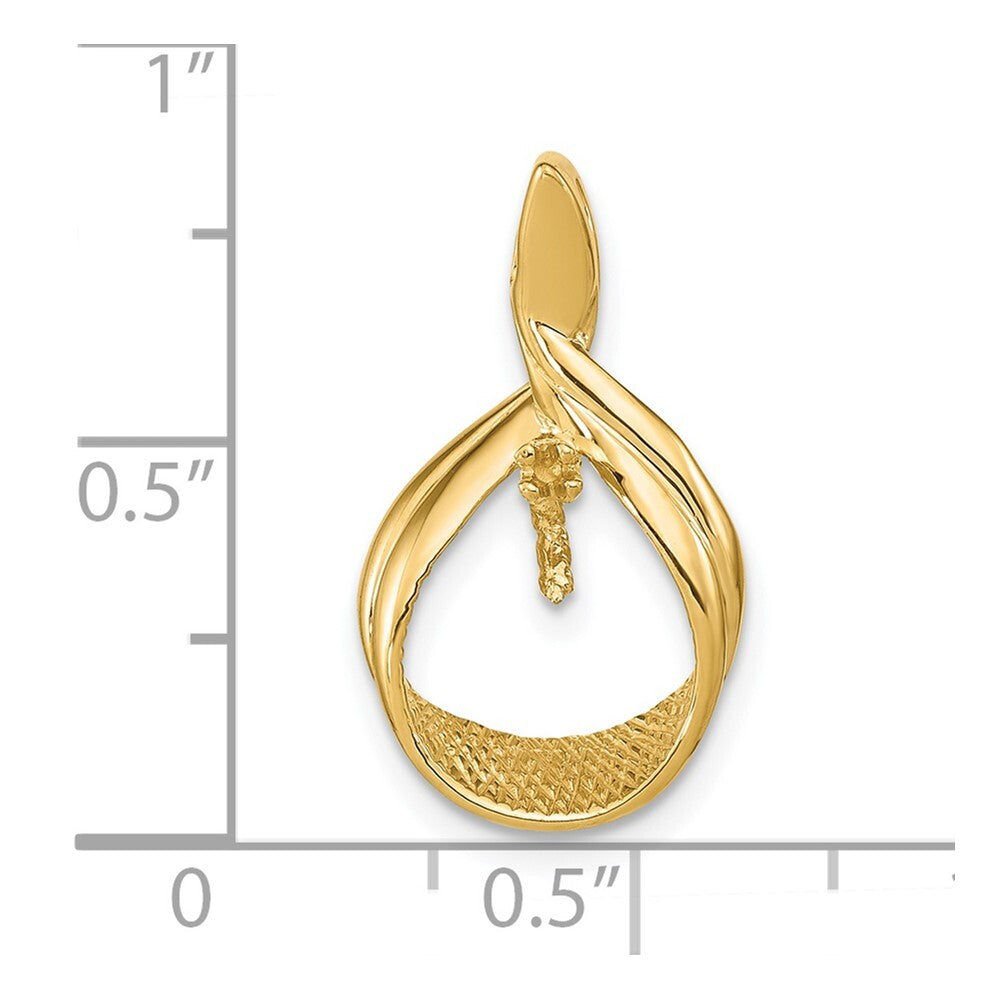 14k Yellow Gold Pearl pendant mounting for Women
