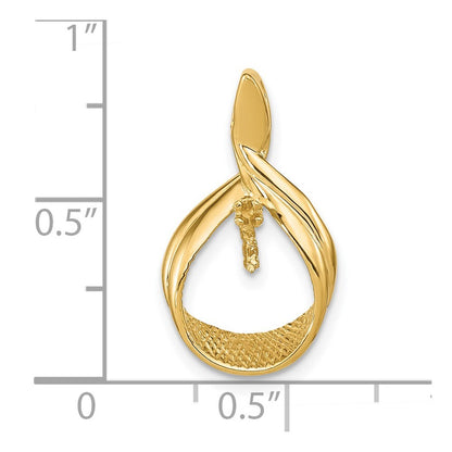 14k Yellow Gold Pearl pendant mounting for Women